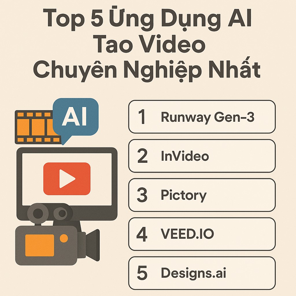 Top 5 Ứng Dụng AI Tạo Video Chuyên Nghiệp Nhất Năm 2025